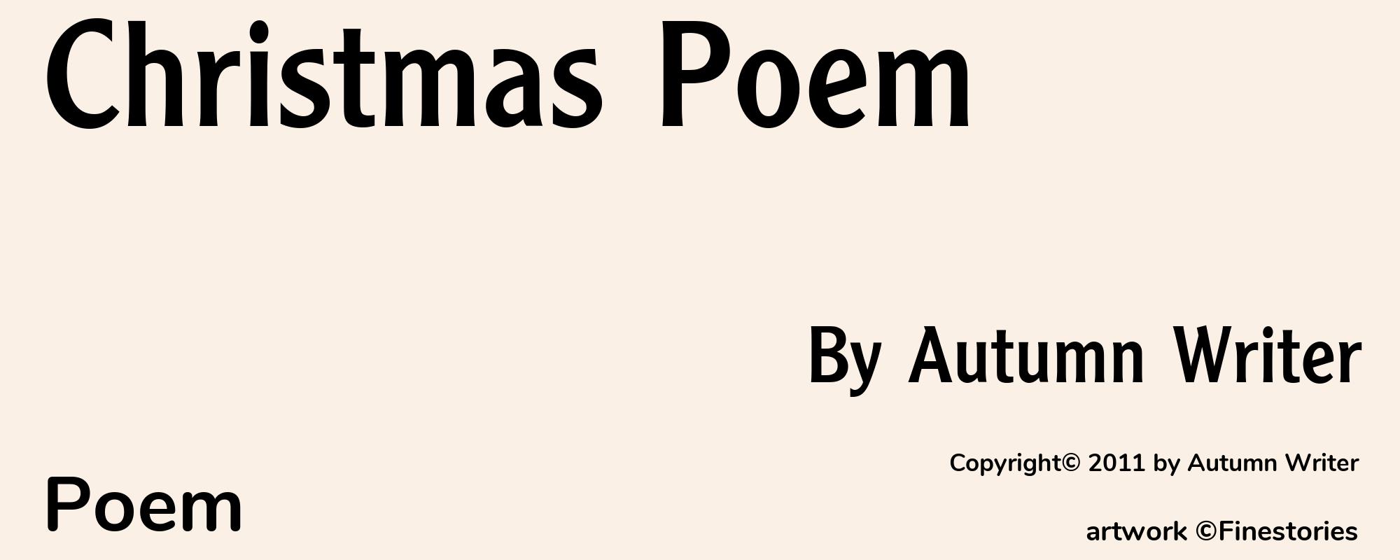 Christmas Poem - Cover
