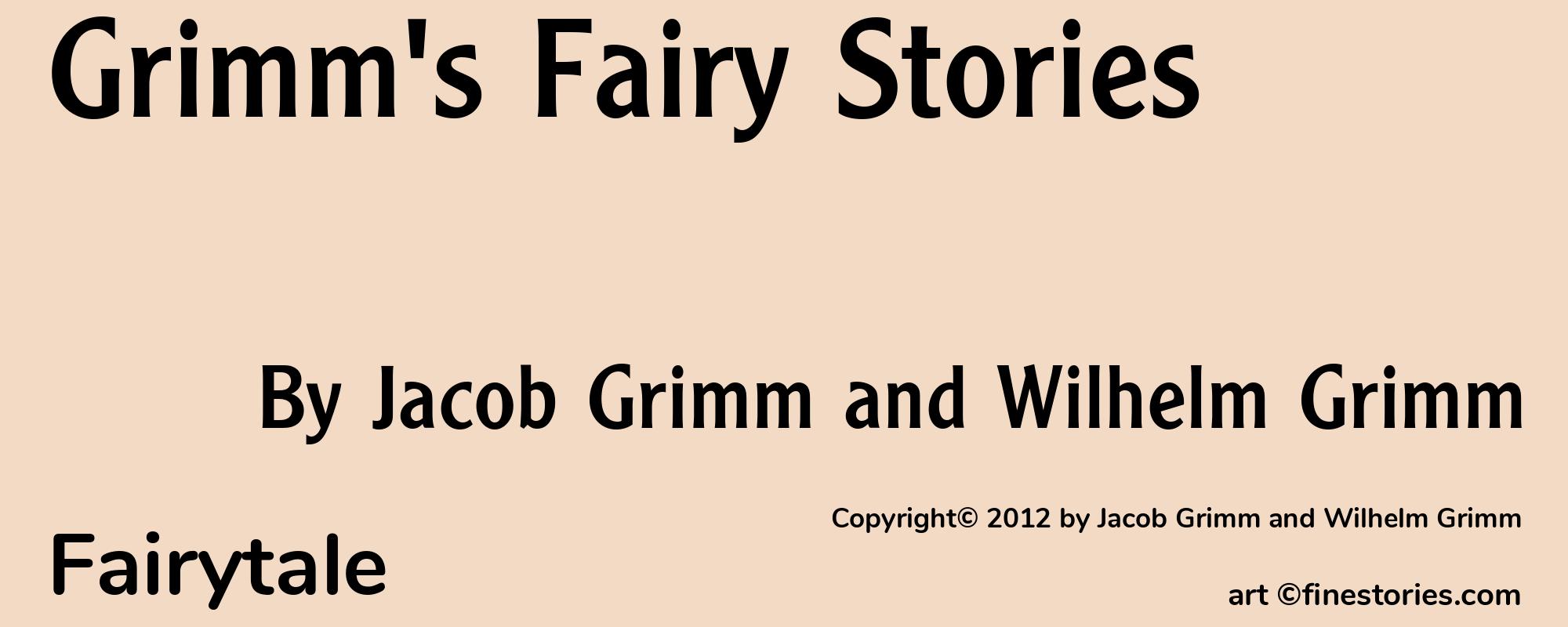 Grimm's Fairy Stories - Cover
