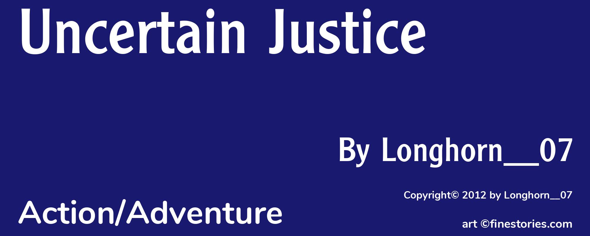 Uncertain Justice - Cover