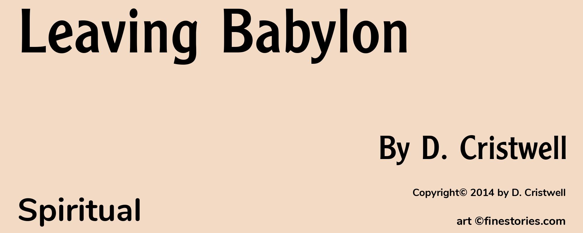 Leaving Babylon - Cover