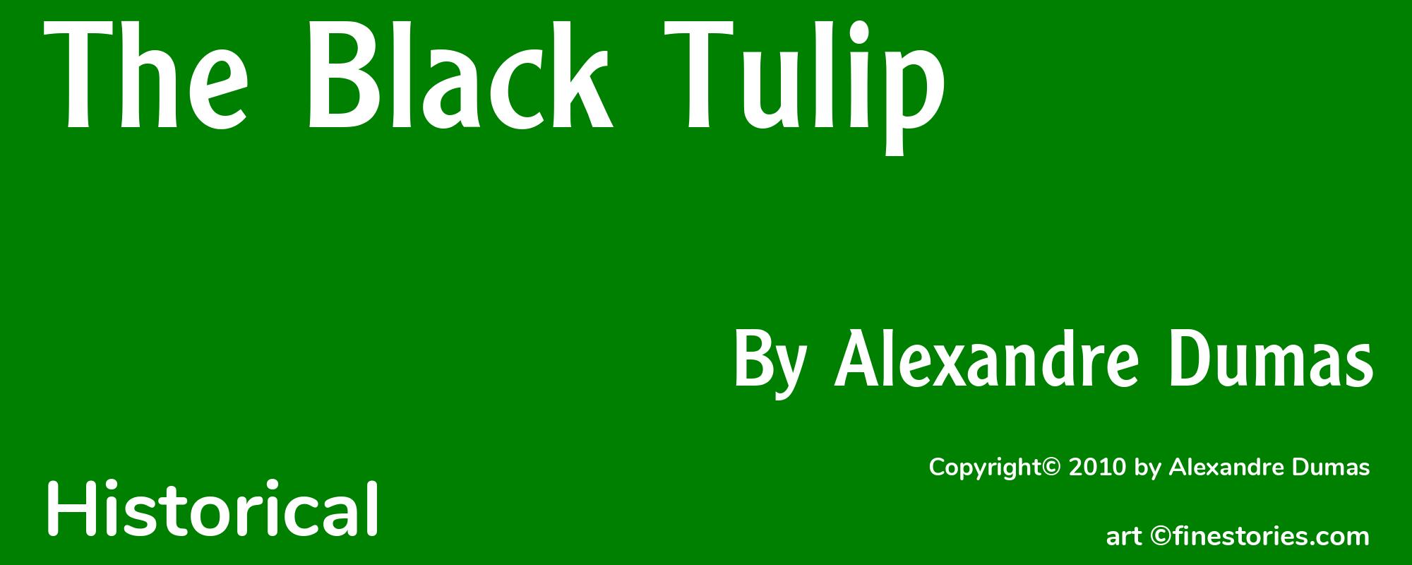 The Black Tulip - Cover
