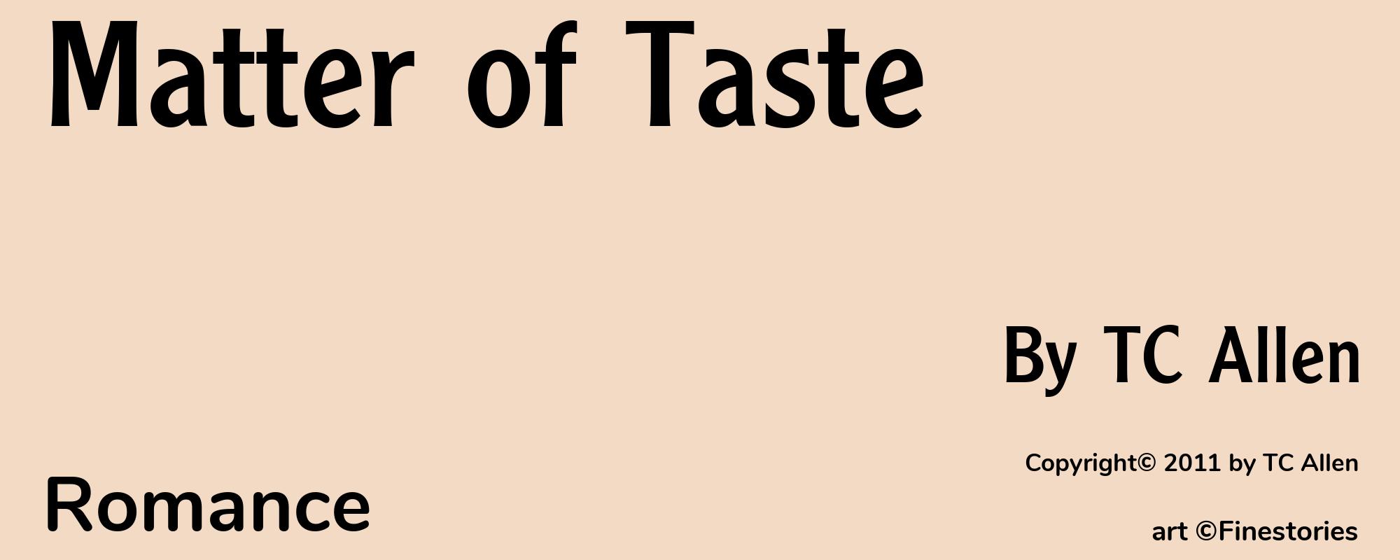 Matter of Taste - Cover