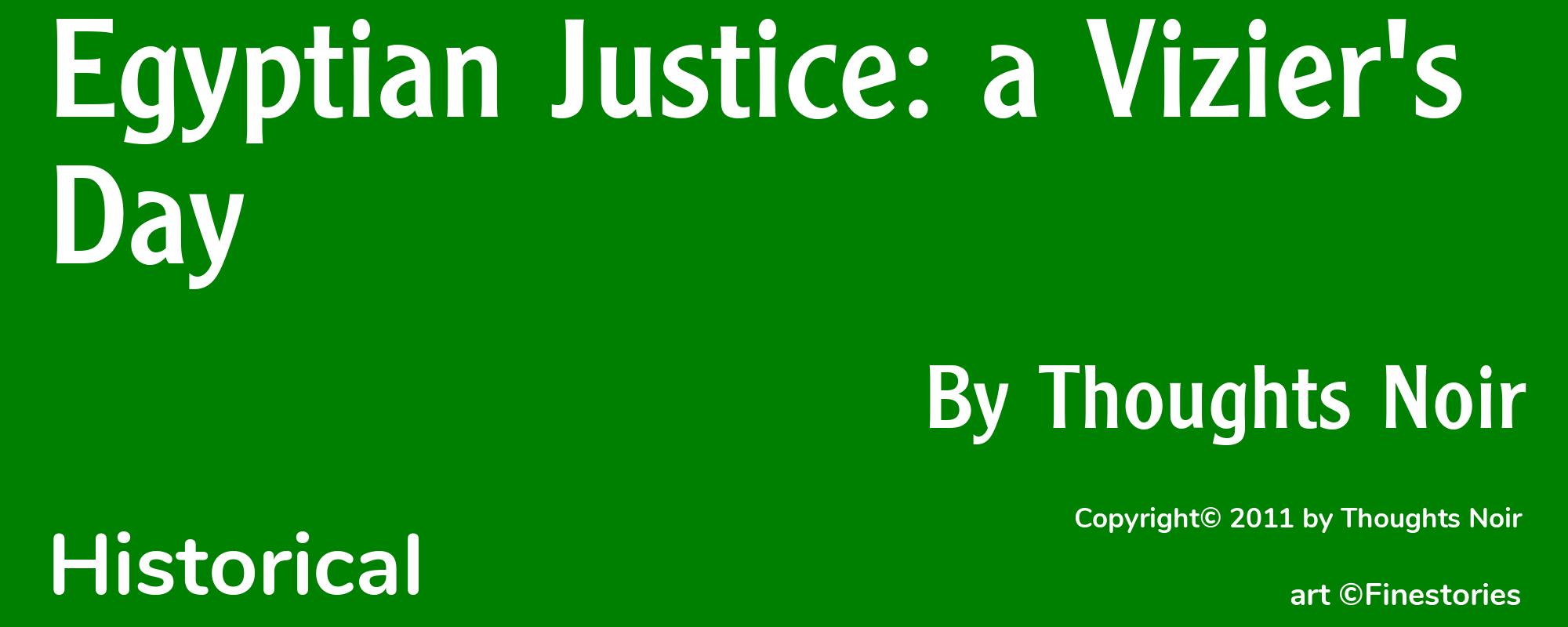 Egyptian Justice: a Vizier's Day - Cover