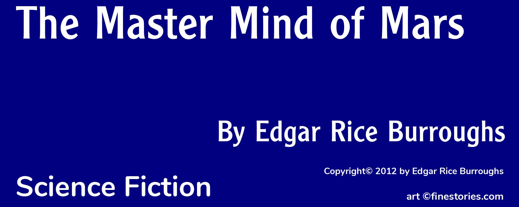 The Master Mind of Mars - Cover