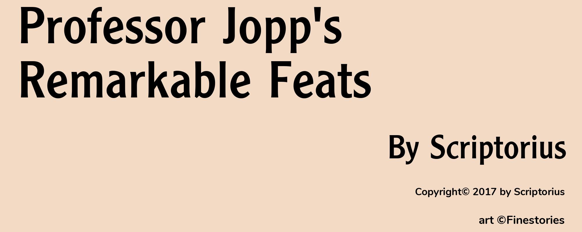 Professor Jopp's Remarkable Feats - Cover