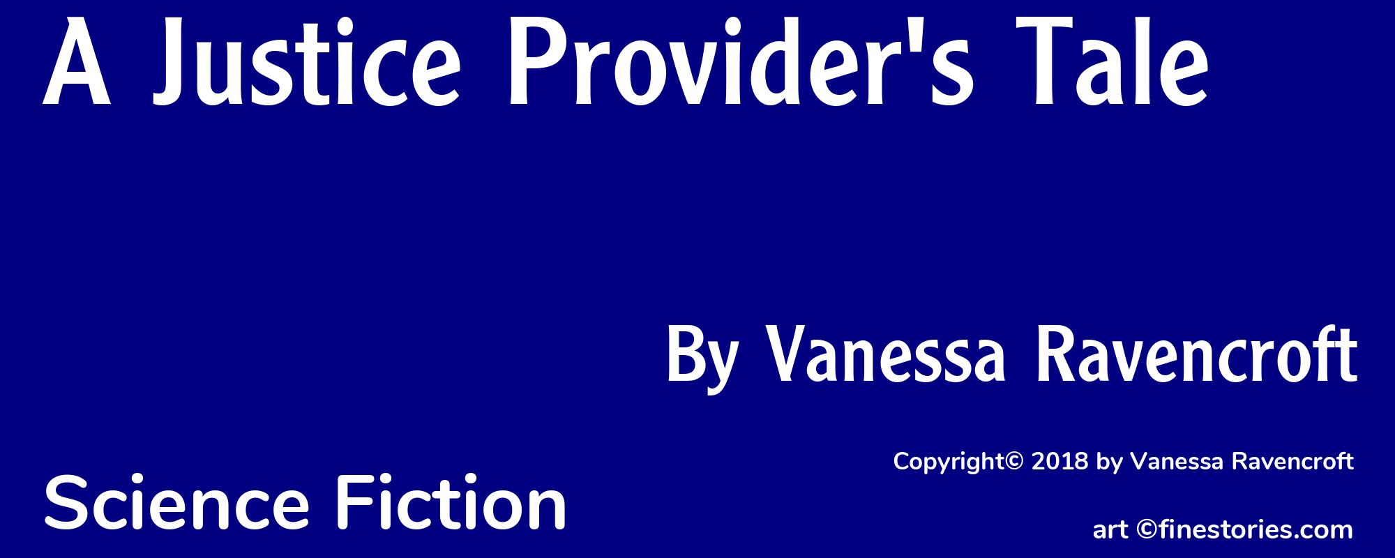 A Justice Provider's Tale - Cover