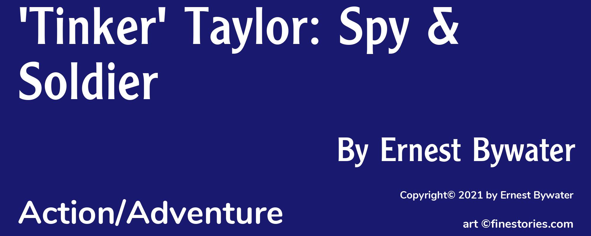 'Tinker' Taylor: Spy & Soldier - Cover