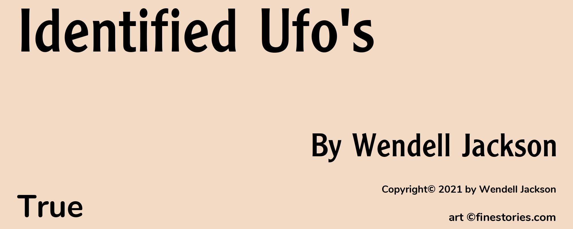 Identified Ufo's - Cover