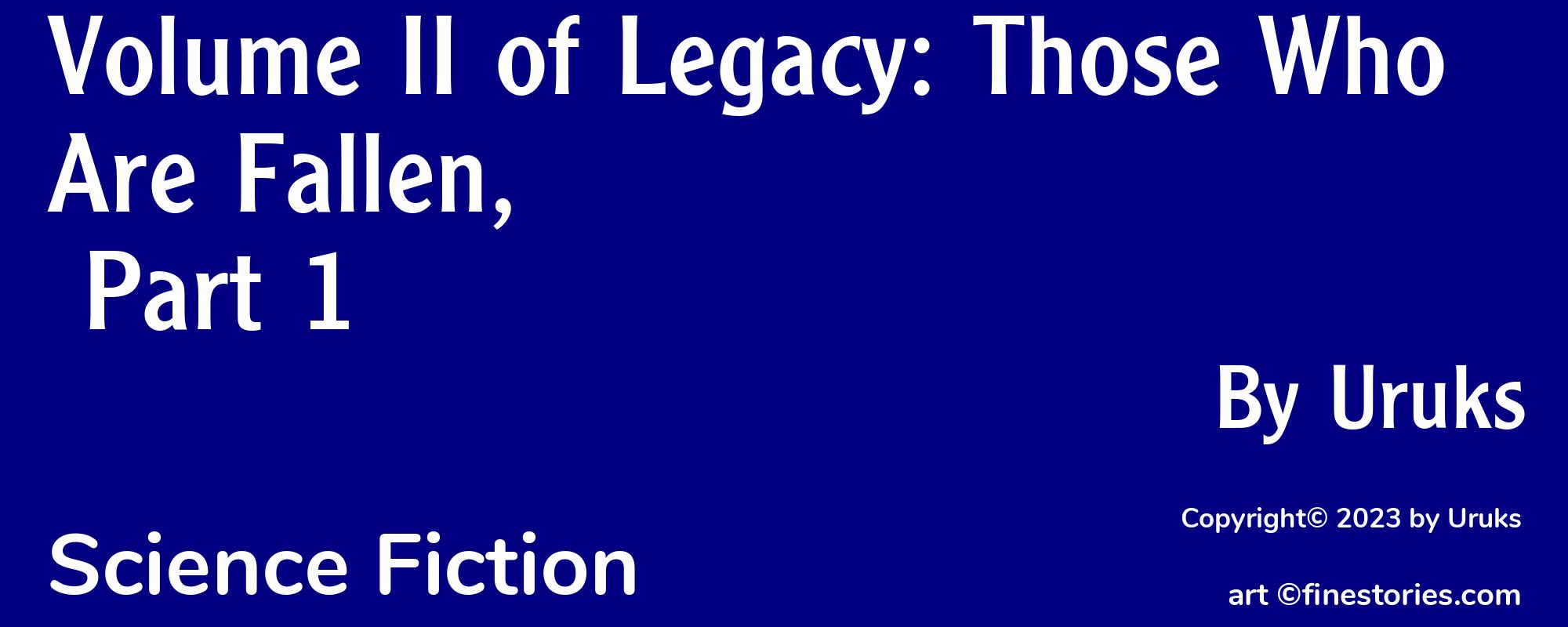 Volume II of Legacy: Those Who Are Fallen, Part 1 - Cover
