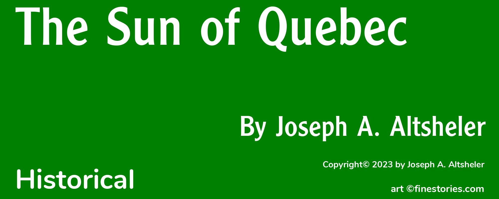 The Sun of Quebec - Cover