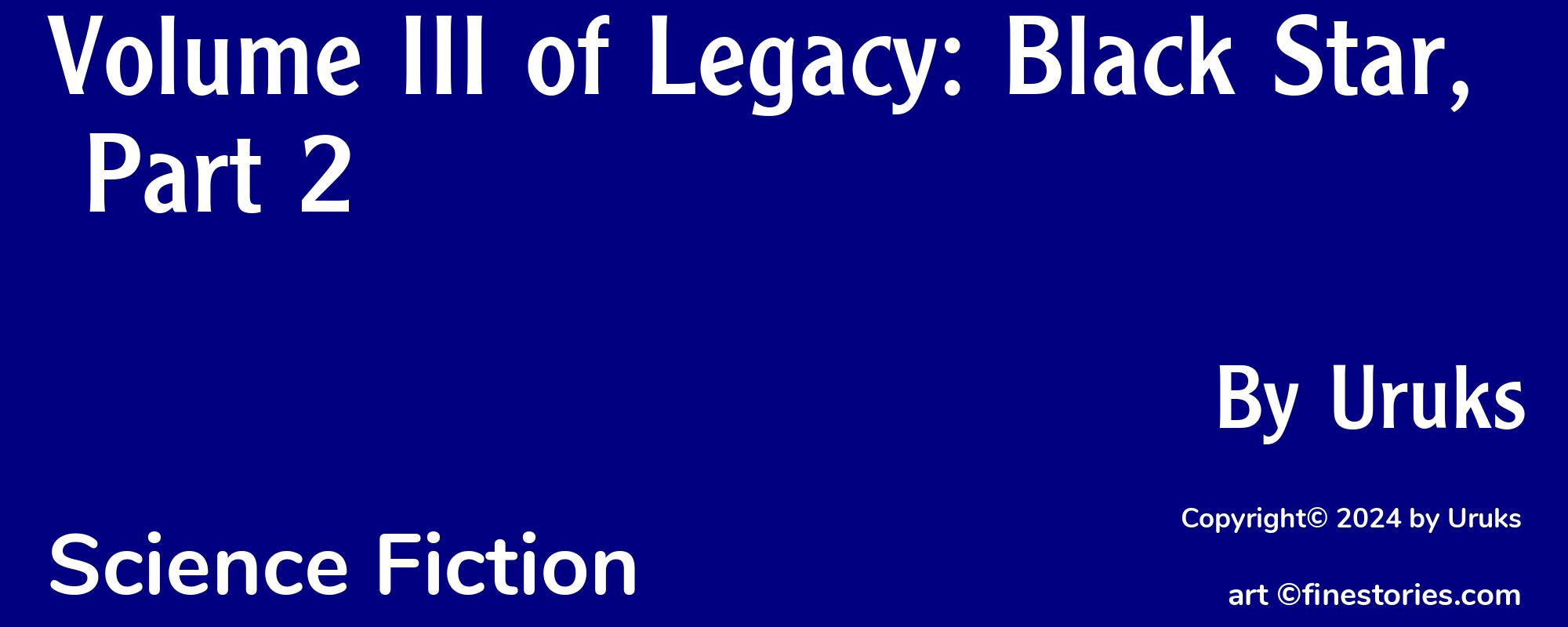 Volume III of Legacy: Black Star, Part 2 - Cover